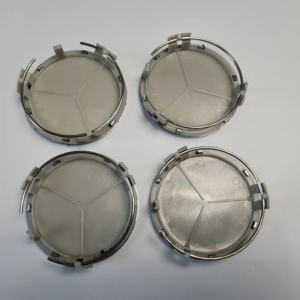4 Blue Carbon Fiber WHEEL CENTER HUB CAPS EMBLEM FITS MERCEDES BENZ 75MM/3INCH - Picture 4 of 5